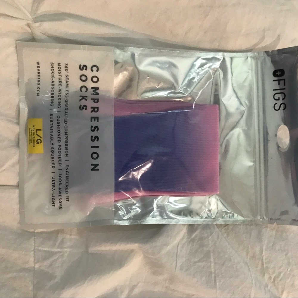 FIGS Limited Edition “Be Awesome Dip Dye” Large Compression Socks NWT